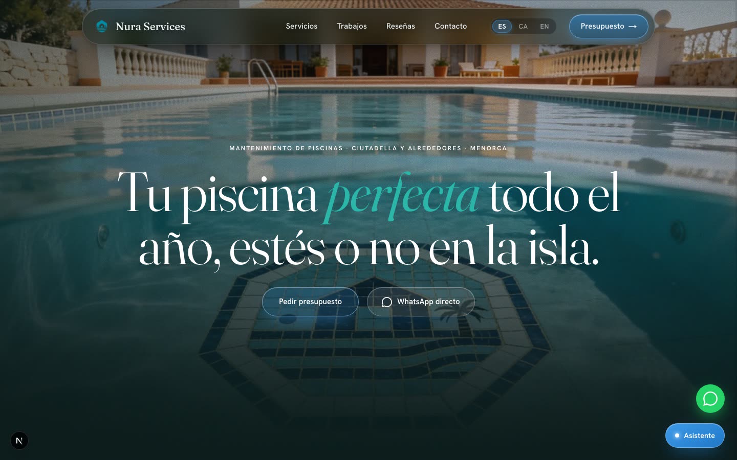 Nura Services, vista de escritorio